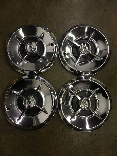 4 original dodge custom royal lancer d500 4 bar spinner hub caps hubcaps 14&#034; set