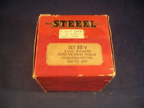 Vintage ford piston rings set 32 v- v8 1932-1941  alum pistons .020 to .039