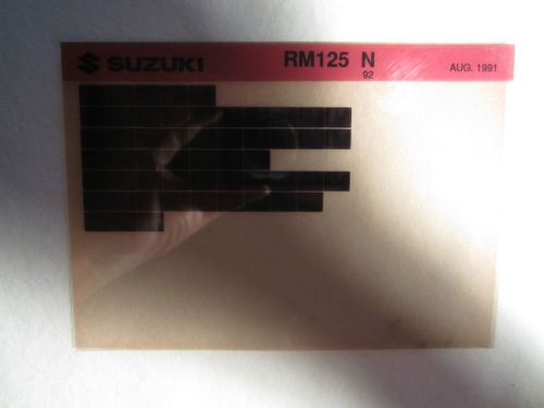 1992 suzuki motorcycle rm125 n microfiche parts catalog rm 125