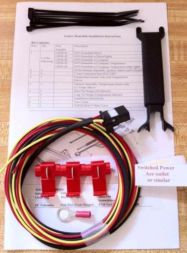 Gentex gntx 313/453 homelink or hl compass mirror wiring kit w/short wire cover