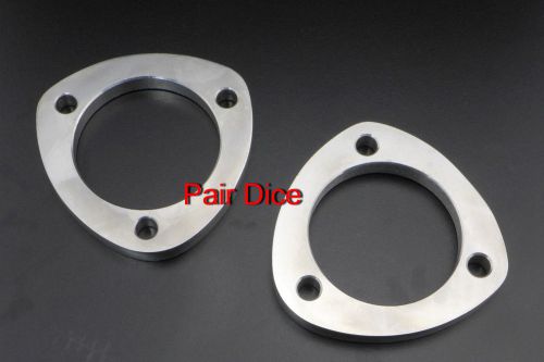 Two 3.5&#034; od exhaust 3 holes 1/2&#034; stainless steel flange pipe collector cat-back