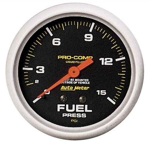 Auto meter 5411 pro-comp; liquid-filled mechanical fuel pressure gauge