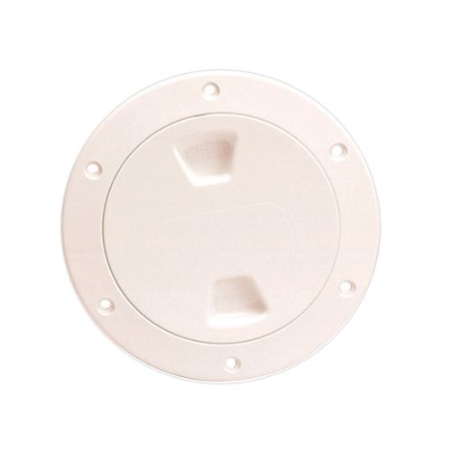 Beckson 4 smooth center screw out deck plate beige 4.5 cut