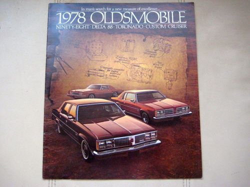 1978 oldsmobile  sales brochure - toronado xsr, 98, 88, etc. - excellent  cond