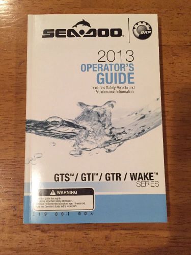 Sea doo 2013 operator&#039;s guide