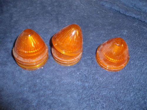 10 vintage orange amber light lens beehive bullet sae 507 s  stratolite 57