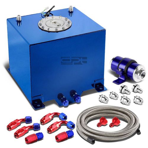 5 gallon/18.8l aluminum fuel cell tank+oil feed line+30 micron filter kit blue