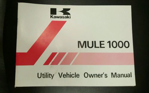 Oem kawaski mule 1000 owner&#039;s manual kaf450-b1 99920-1438-04. free usps shipping