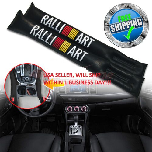 2pc pu leather drop stop car suv seat gap filler pad seam holster ralliart black