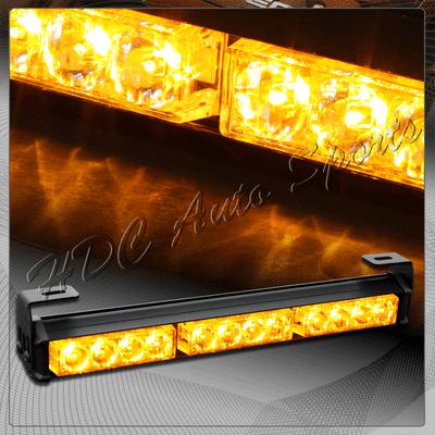 14" amber led traffic advisor advising emergency strobe scanner light bar