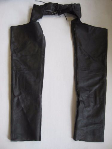 Milwaukee legend gear vented leather moto chaps sz: small men&#039;s genuine leather