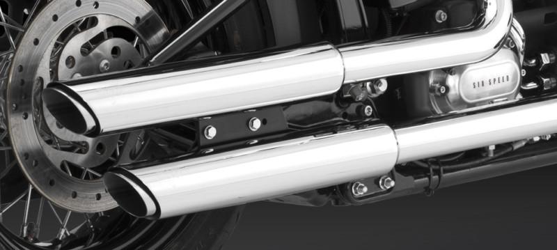 Vance hines exhaust twin slash 3" slip-ons chrome harley softail dlx 2007-2014