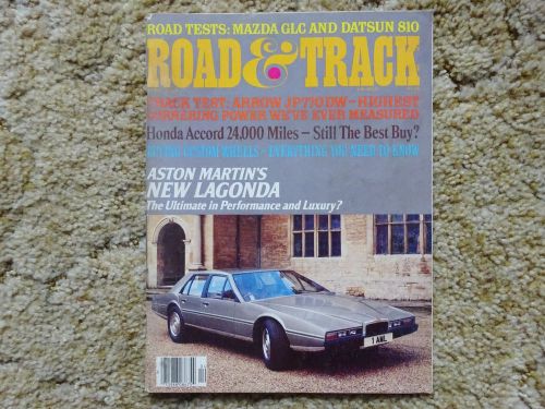 Road &amp; track apr &#039;77 aston martin lagonda mazda glc datsun 810 bugatti type 51