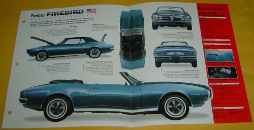 1968 pontiac firebird convertible 350 ci h o imp info/specs/photo 15x9