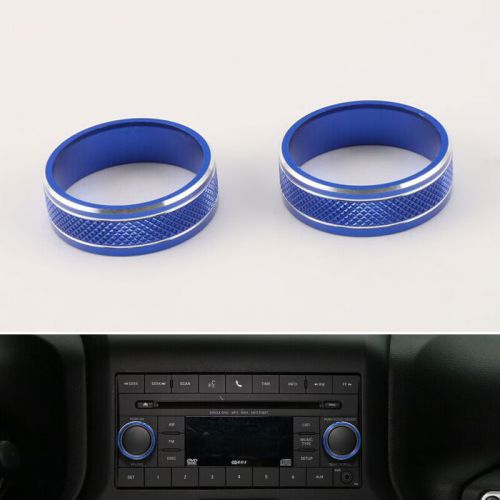 Blue middle cd sound switch button cover ring for wrangler compass patriot 11-15
