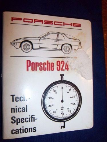 Porsche technical specifications booklet for 924 1st edition