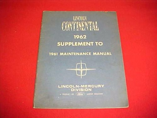 1962 lincoln continental original service shop repair manual 62 factory oem