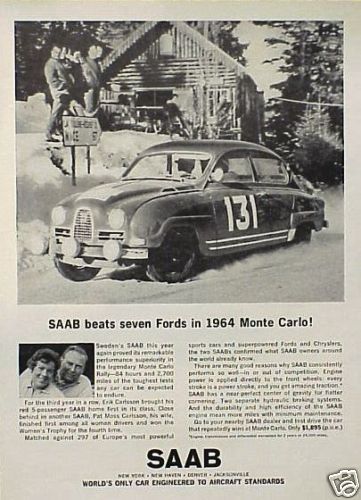 1964 64 saab monte carlo race original vintage ad  cmy store 4more 5+= free ship