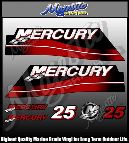 Mercury - 25 hp - outboard decal set