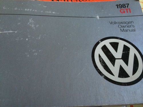 1987 vw owner&#039;s manual u.s.a. canada 110 pages volkswagen