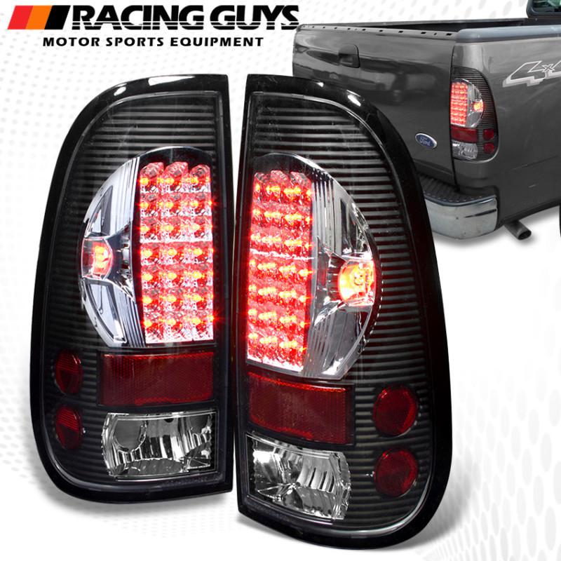 Ford 07-03 f-series superduty crew cab styleside black led tail signal lights