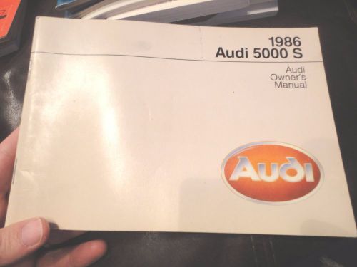 1986 audi 5000 s owners manual near mint condition