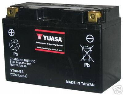 Yuasa battery yt9b-bs yt9b4 yzf yzfr6 r6 r6s r7 yp400