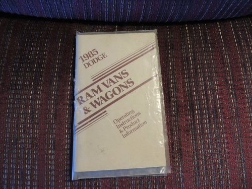 1985 dodge ram vans &amp; wagons owner&#039;s manual