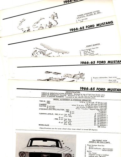 1965 1966 ford mustang motor&#039;s original body parts frame crash illustrations m2