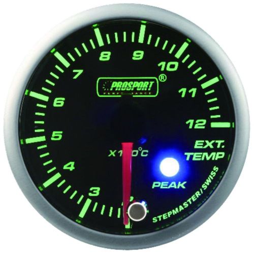 Prosport 52mm premier green &amp; super white led egt gauge celsius