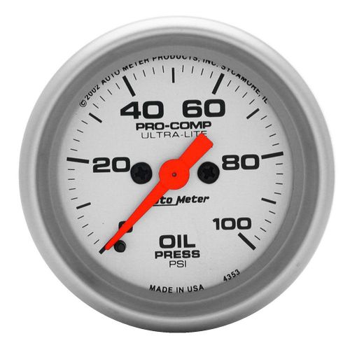 Autometer 4353 ultra-lite electric oil pressure gauge