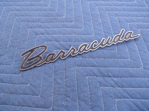 Barracuda plymouth 1967-68 mopar fender nameplate emblem, nice condition