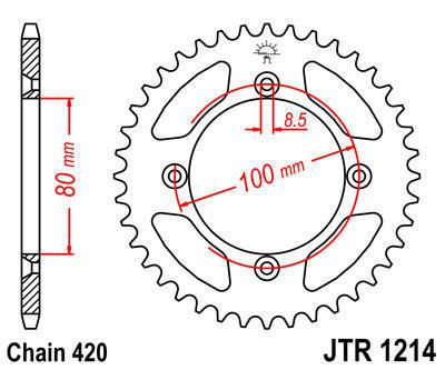 Jt sprocket rear 49t steel fits honda cr80 rd,re 1983-1984