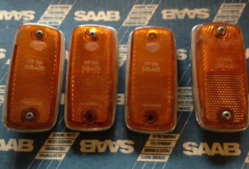 Saab 95/96 - (4)- fender reflectors assemblies (amber)  see photos!