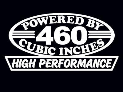 2 high performance 460 cubic inches decal set hp v8 engine emblem 7.5 stickers