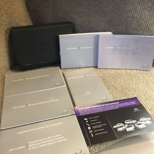 2013 infiniti g g37 owners manual w/ navigation and reference guides and case