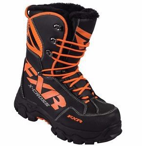 Fxr x-cross snowmobile boots water-resistant -40c men&#039;s u.s. 12 black/orange