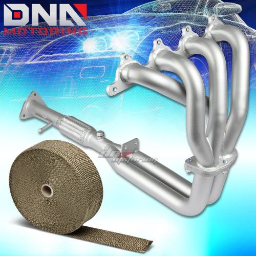 Stainless ceramic exhaust header for 92-96 prelude si h223a1+titanium heat wrap