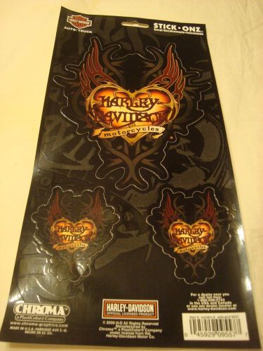 Harley-davidson winged heart auto/truck stick-onz