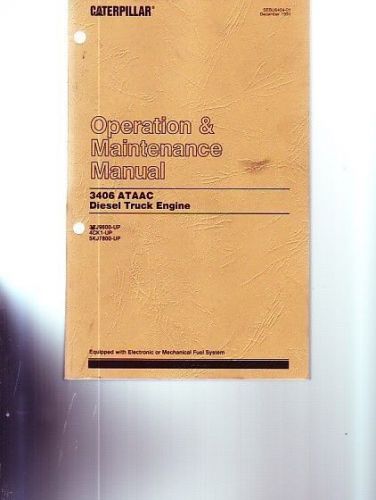 Caterpillar 3406 ataac truck engine operation maintenance  manual