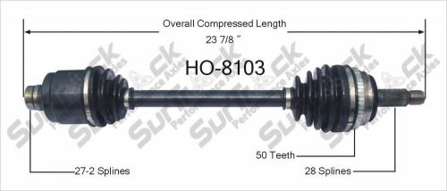 Surtrack ho8103 left new cv complete assembly