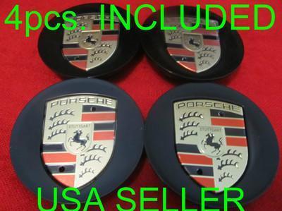 New 4pcs porsche cayenne center cap sil 911 993 996 997 boxster set colored logo