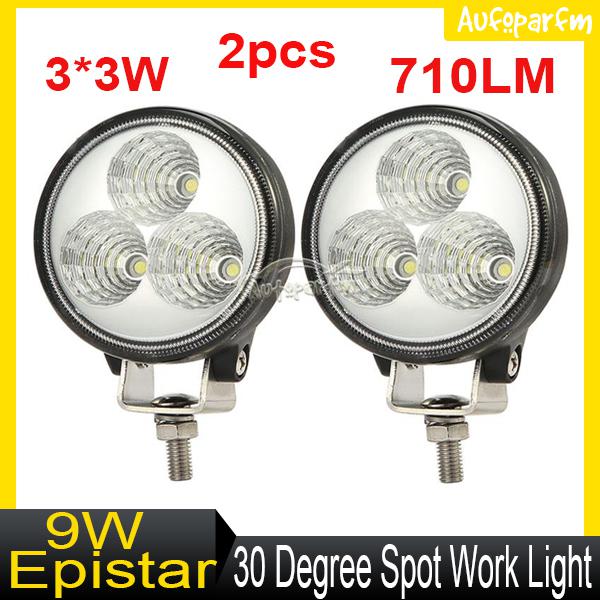 2 x 9w epistar led spot work light offroad vehicle suv boat jeep atv suv lamp