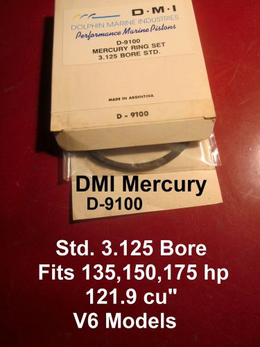 Merc./mariner std. piston rings 3.125 bore dmi # d-9100 v6 121.9 cu&#034; models