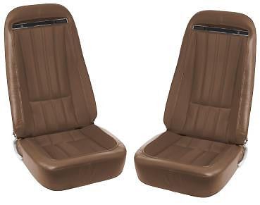 1970-1974 corvette oe reproduction madrid grain vinyl seat covers - saddle