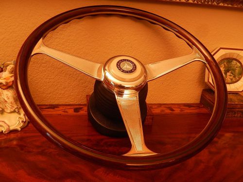 Mercedes r107 380 sl nardi dark wood steering wheel german dot spec nos hub/boss