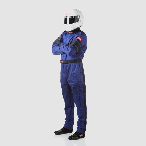 Racequip 120024 driving suit sfi-5 suit blue med-tall