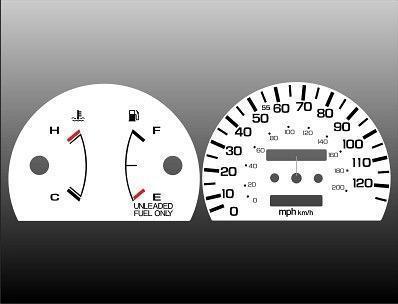 1990-1991 honda civic non tach instrument cluster white face gauges 90-91