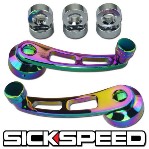 2 neo chrome billet aluminum window crank handle winder truck/car pickup door