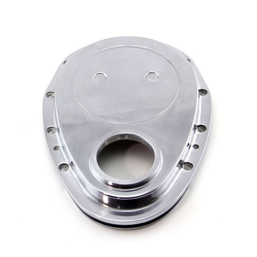 Sbc aluminum timing chain cover 350 383 small block chevy polished aluminum